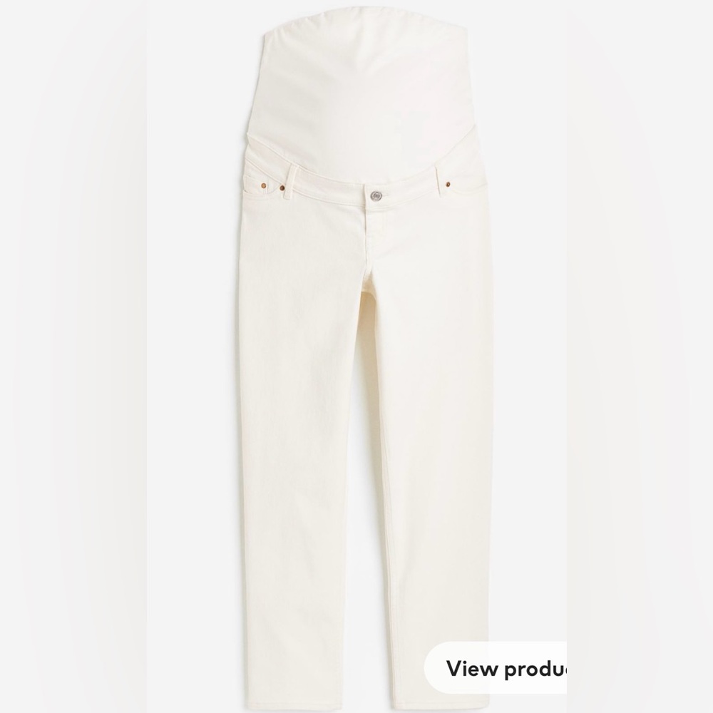 H&M, Maternity Straight Ankle Jeans, L size, White, Used